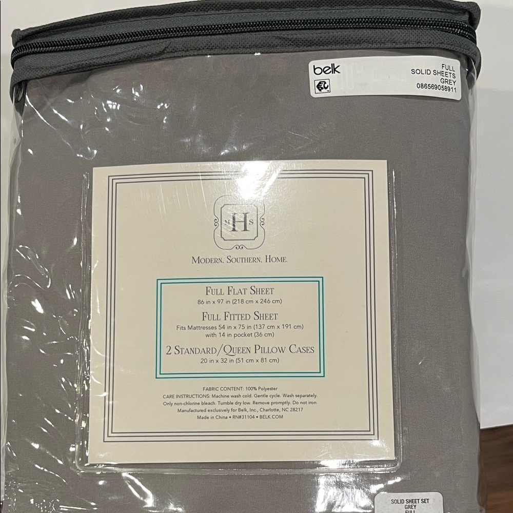 Solid Grey microfiber  Sheet Set super soft MODERN SOUTHERN HOME from belk NEW